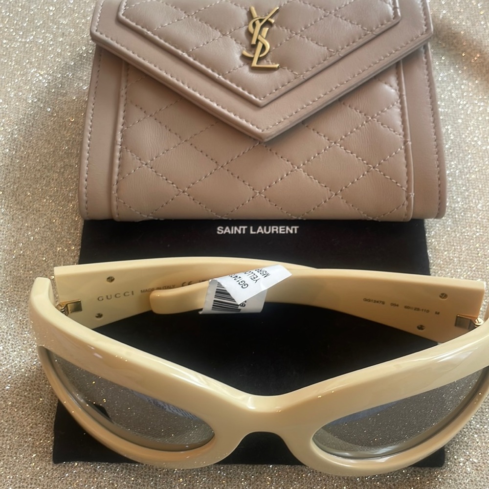 YSL WALLET with GUCCI SUNSHADES sweetest deal on the Market